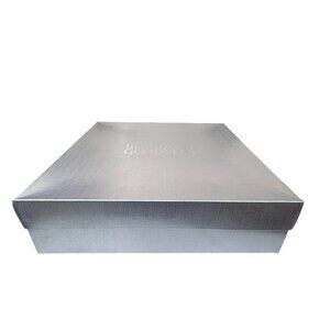 Bergdorf Goodman Silver Gift Box Empty For Gift Storage Purse Shoes w/ Lid 14x 4